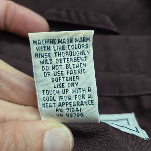 Vintage L.L. Bean Petite XL Flannel Lined Burgundy Maroon Barn Chore Jacket - Picture 5 of 13